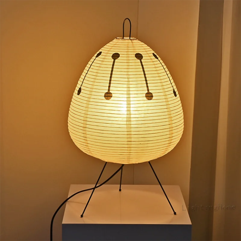 Japanese Design Akari Wabi-sabi Yong Table Lamp Printed Rice Paper Lamp Bedroom Desktop Decoration Table Lamp Drop Shipping - Image 2