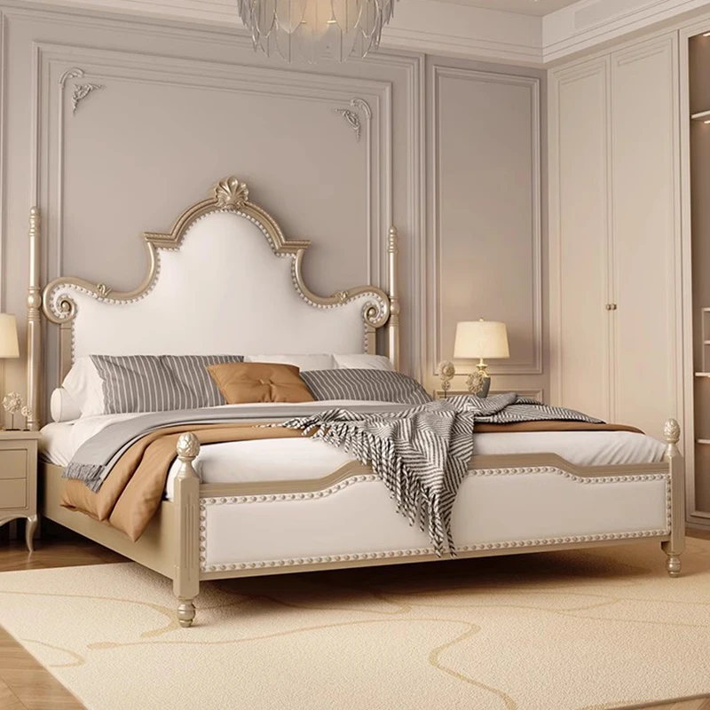 Beauty Bedroom Bed Queen Double Massage Girls Design Bed Space Saving Safe Princess Sleeping Letto Matrimoniale Hotel Furniture