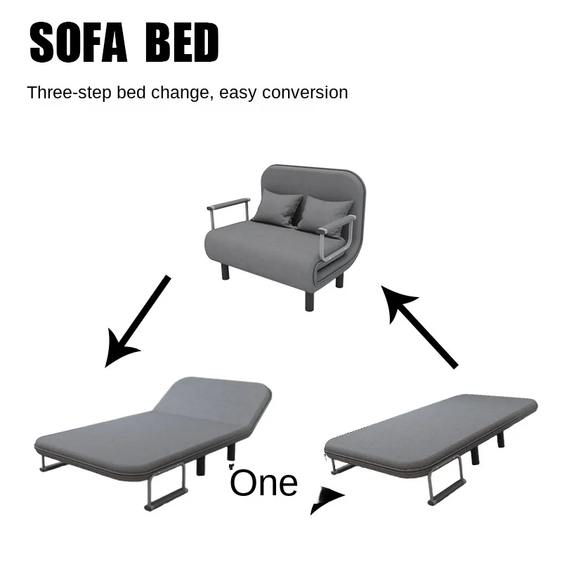 IHOME 65CM Grey Simple Folding Sofa Bed Apartment Small Family Simple Reclining Chair Single Folding Sofa Bed 2024 Dropshopping - Image 4