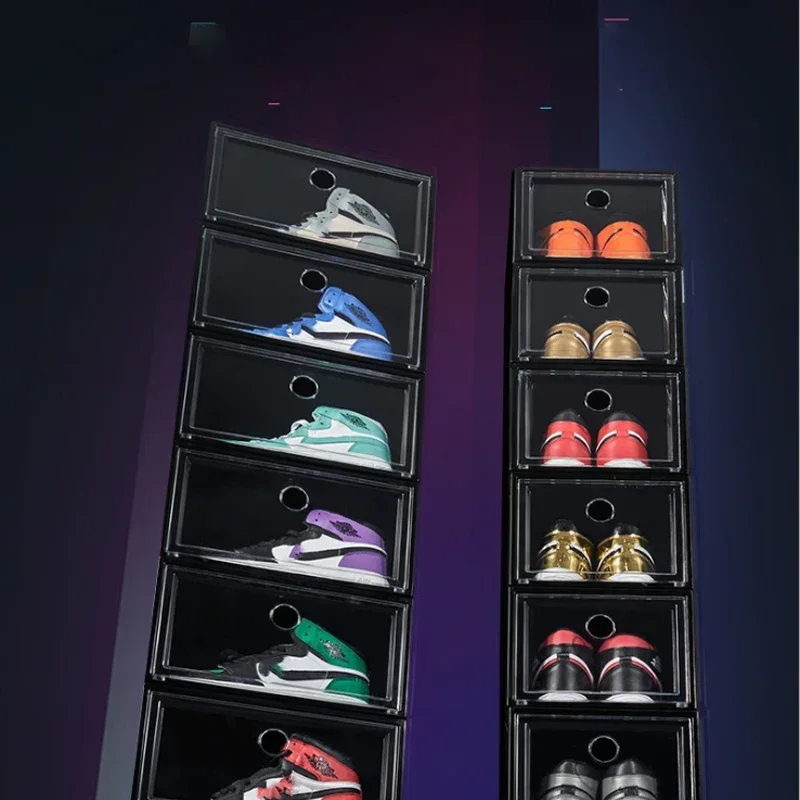 1pcs/set AJ Sneakers Box plastic shoe box Stackable Cabinet Storage Box high-top Dustproof AJ shoes organizers Shoe Rack - Image 3