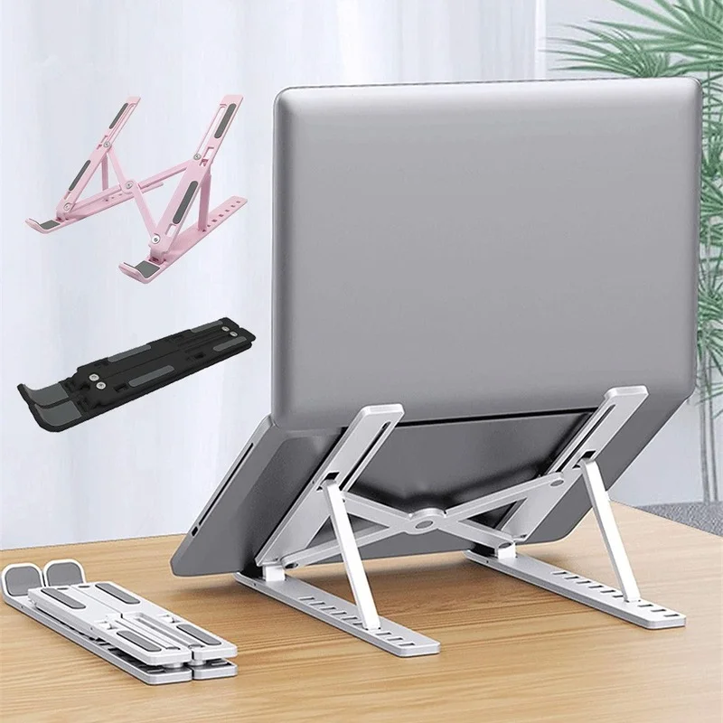 Portable Adjustable Laptop Stand Support Base Suitable for Computer Laptop Stand Cooling Pad Riser Desk Folding Computer Desk
