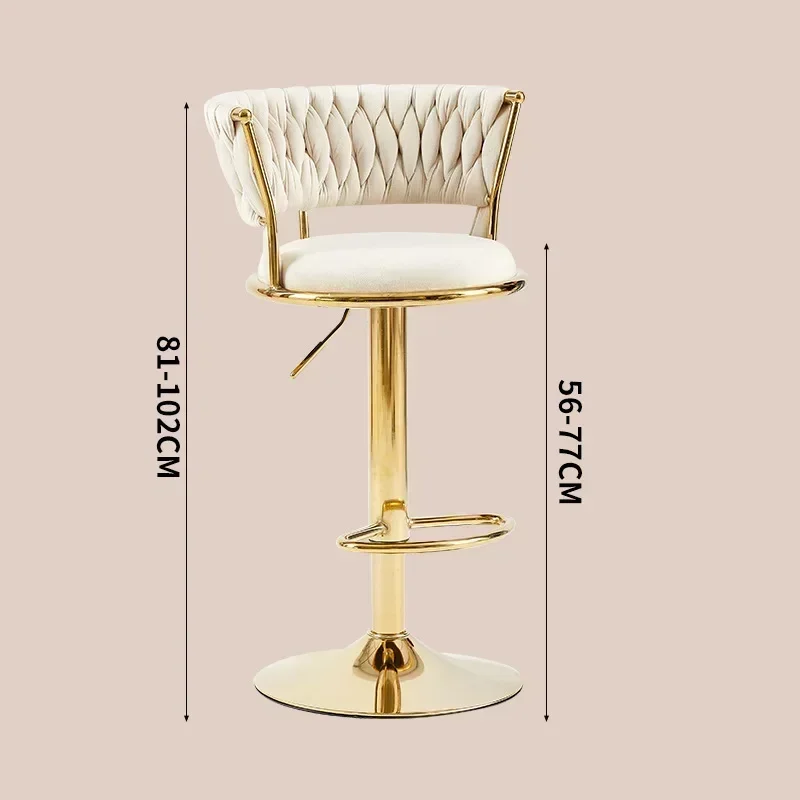 Simple Swivel Lifting Bar Chair High Stool, Nordic Back of A Chair Modern Furniture High Elastic Sponge Bar Stool - Image 5