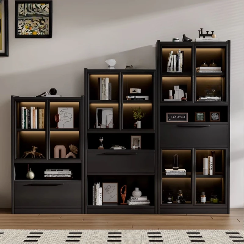 Black Large Living Room Cabinet Perfume Storage Display Kitchen Buffet Tv Cabinet Pantry Space Saving Cajoneras Hotel Furniture