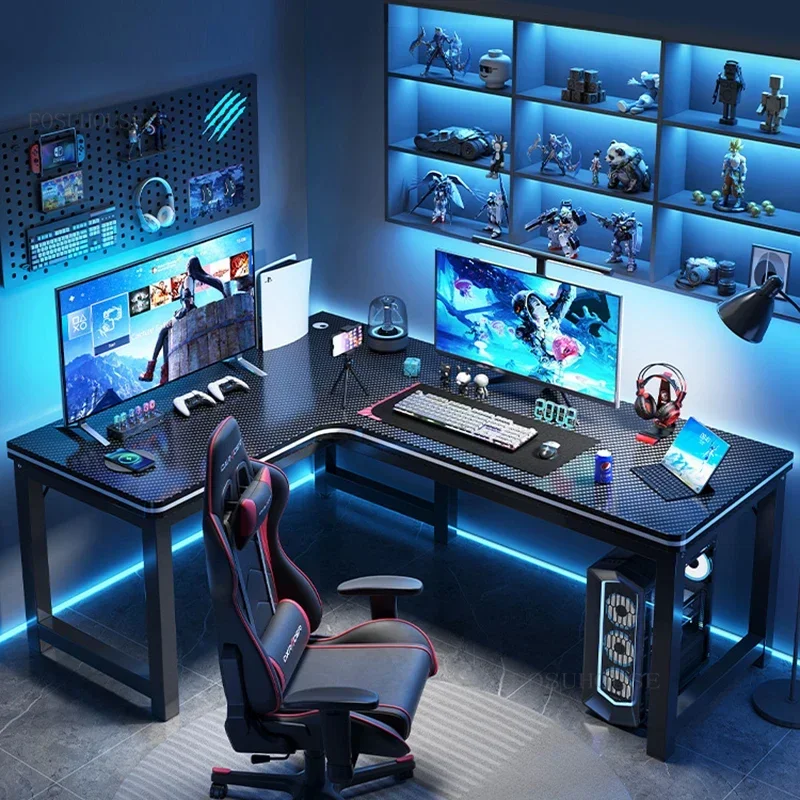 Nordic Corner Computer Desks Home Desktop E-sports Table Double Desk Modern Bedroom Desk Workbench Internet Cafe Gaming Desks - Image 3
