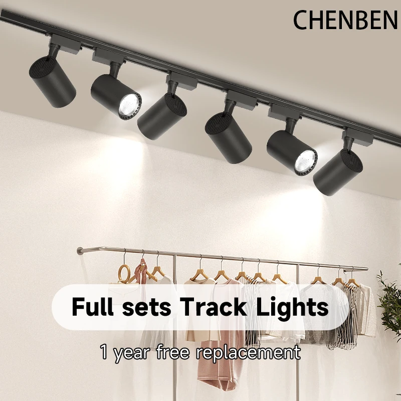 LED Track Light Ceiling Hanging Pendant for Living Room Kitchen Line Lighting Rail 220V Track Spot Led Systems Spotlight Set