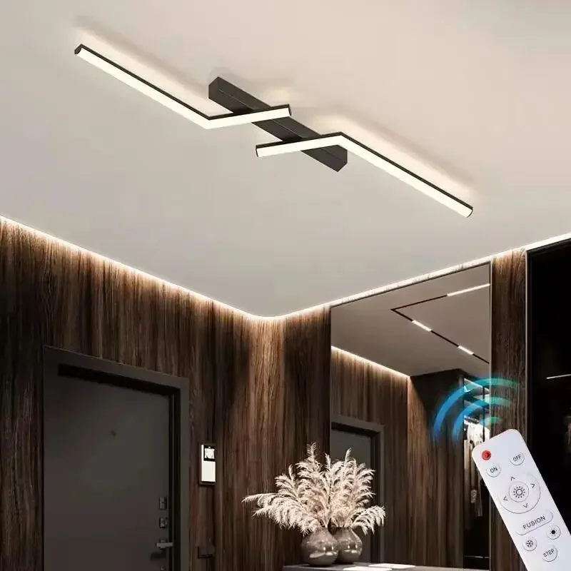Modern LED Line Ceiling Lamp modern Living Room Dining Room Master Bedroom Study Fixture Gold Black Ceiling Lights Illumination - Image 2