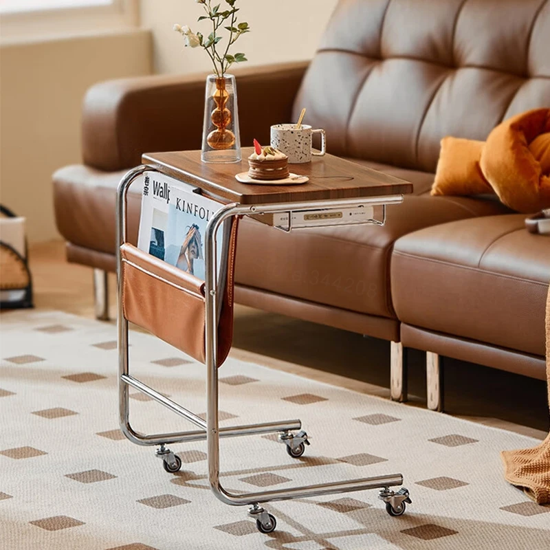 Tookfun Linsy Home Retro Style Mobile Table Bedside Desk Home Small Apartment Computer Office Desk Wheels Can Be Locked - Image 2