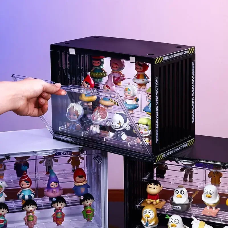 Figures Blind Box Storage Display Stand Dust-proof Container Transparent Acrylic Storage Doll Model Cabinet Upgrade