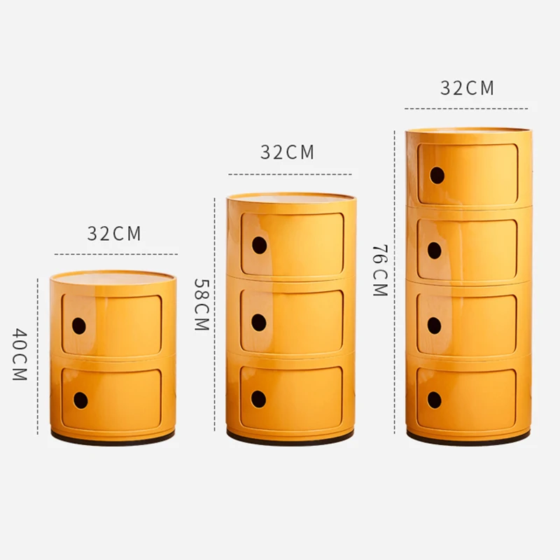 Bedroom Round Mobile Nightstands Nordic Storage Cabinet Mini Bedside Table Storage Rack Night Table Furniture Home Accessories - Image 6