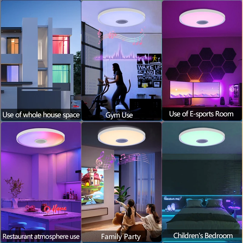 65W TUYA Smart APP Ceiling Lamp LED Music Light Speaker RGB Dimmer Remote Control Bluetooth WIFI 220V 45W 62W Bedroom Home Decor - Image 3