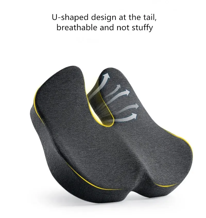 Zeby Rebound Memory Foam Office Chair Cushion Woman Tailbone Pelvis Orthopedic Medical Lady Seat Cushion Beautiful Buttocks Pad - Image 2