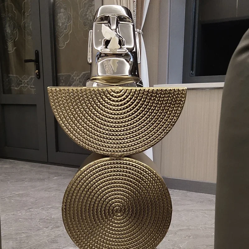 Retro Gold Metal Sofa Side Table Wheat Ear Luxurious Living Room Coffee Table Accent Furniture Statement