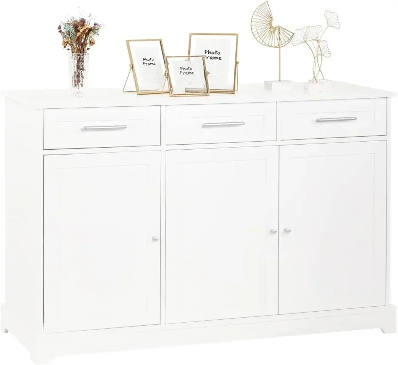 Sideboard Cabinet Buffet Table Kitchen Storage Cabinet White Credenza Sideboards and Buffets with Storage Coffee Bar Cabinet - Image 6