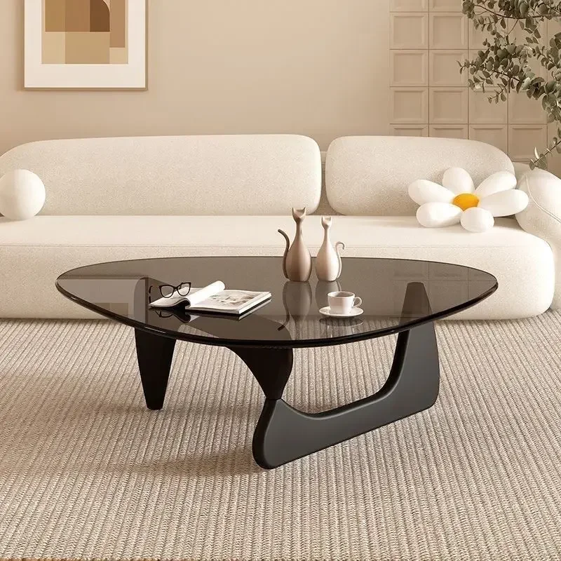 Nordic Living Room Home Simple Light Luxury Creative Special-shaped Transparent Solid Wood Glass Small Tea Table - Image 2