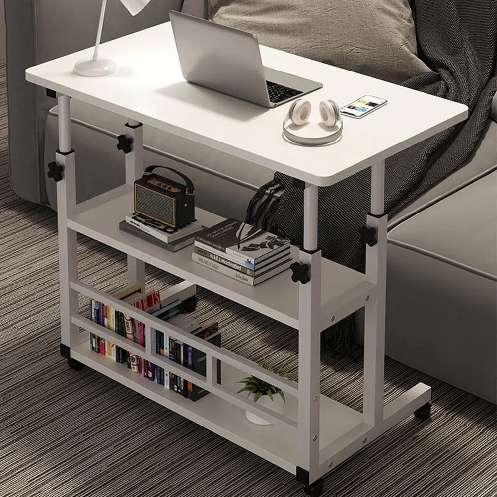 Adjustable Bedside Laptop Desk Multi-Layer Storage Height Adjustable Bedside Table Height Adjustable Laptop Desk for Home Office - Image 2