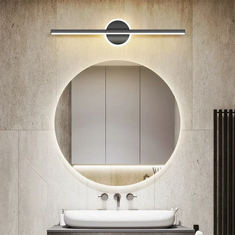 Modern LED Wall Lamp 40/60cm Mirror Light Bathroom Toilet Black Gold Long Strip Fixture Home Decor Led Lighting Lamps Lustre - Image 2