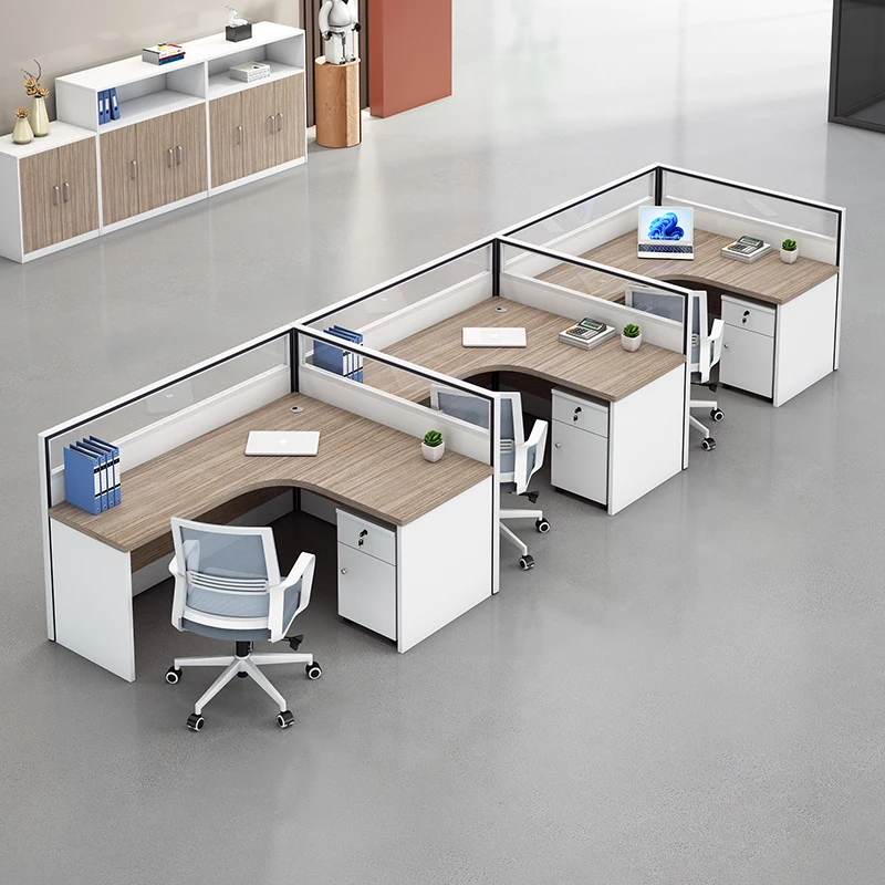 Staff office desk and chair combination 6-person simple modern office screen single 4-person computer workstation table - Image 4