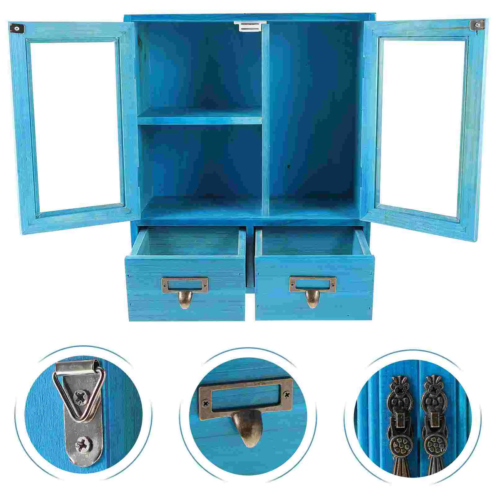 Display Case Wood Wall Cabinet Furniture House Showcase Decorative Wooden Low Storage Living room cabinets - Image 5