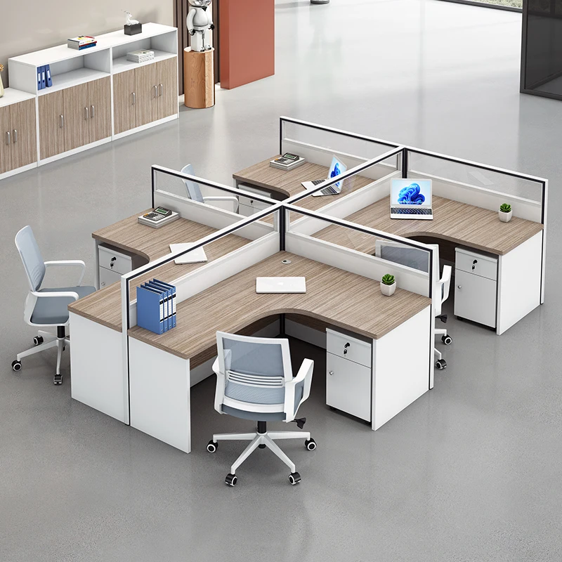 Staff office desk and chair combination 6-person simple modern office screen single 4-person computer workstation table