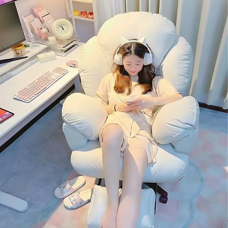Lazy Computer Chair, Comfortable and Sedentary Home Computer Sofa Chair, Bedroom Desk Chair, Reclining Office Chair Lounge Chair - Image 5