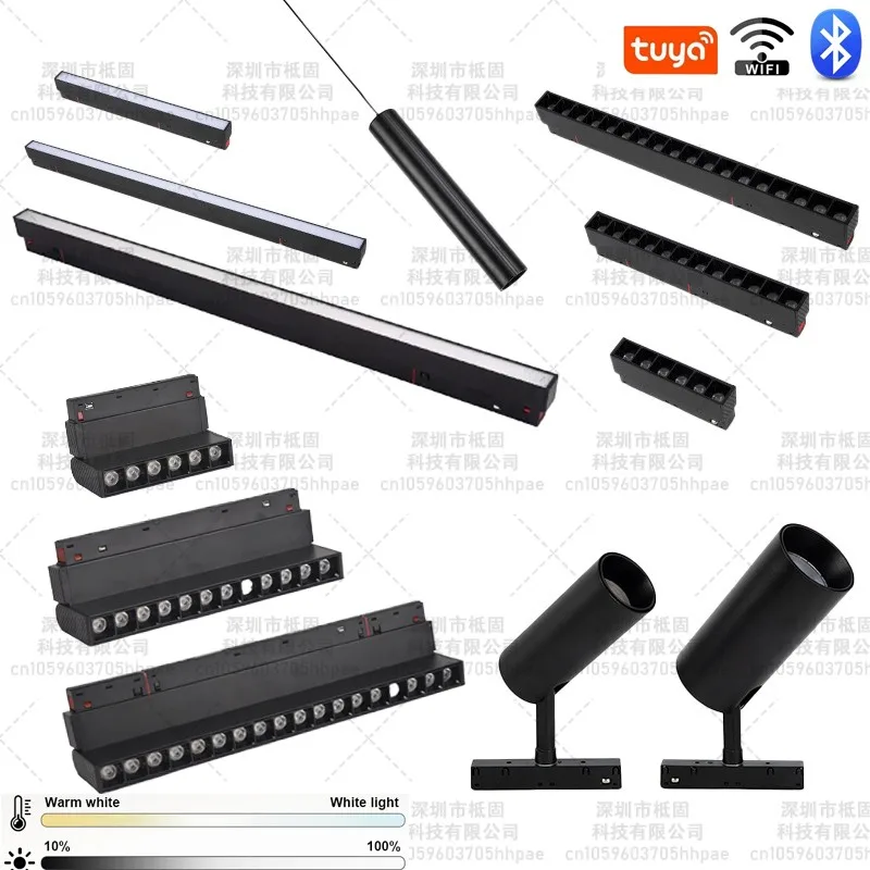 Smart Magnetic Track Light System Morden LED Ceiling Lights DC48V Aluminium Rail Spotlights Recessed Tuya Zigbee 3.0 Dimmable