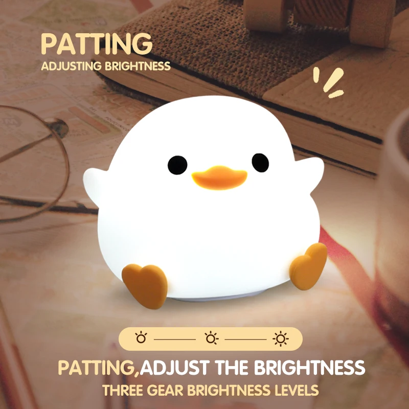 Cute Silicone Capybara Night Light Children's Gift USB Rechargeable Animal Touch Bedside Slepp Lamp - Image 4