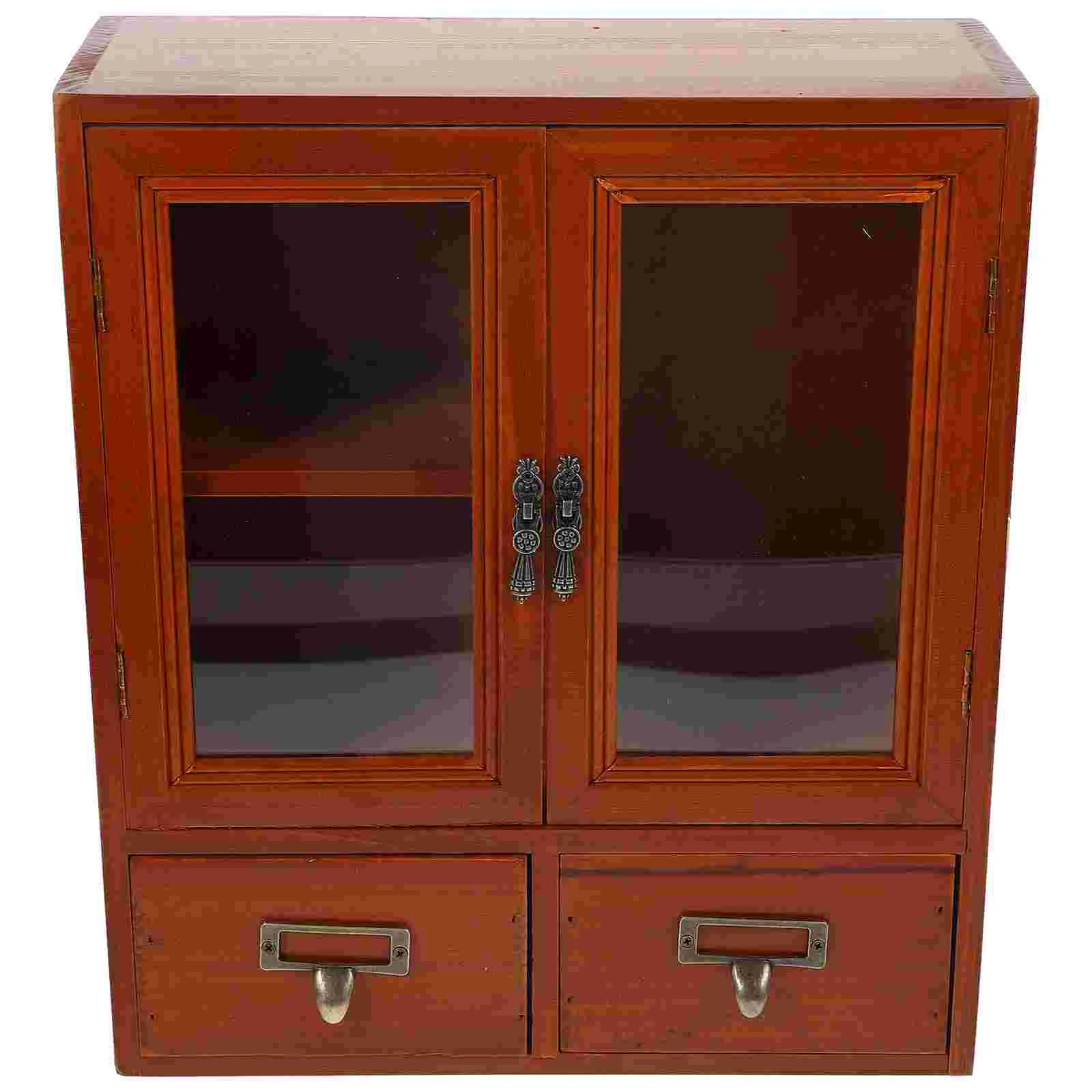 Wall Wooden Cabinet Countertop Storage Showcase Rural Furniture House Decoration Display for - Image 6