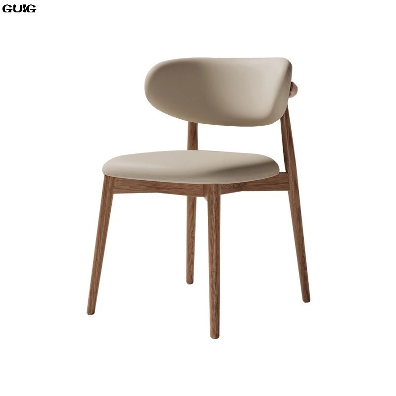 GUIG Cream Style Solid Wood Dining Chair Hotel Designer Chair Home Casual Dining Chair Modern Simple Stool Hot New - Image 6