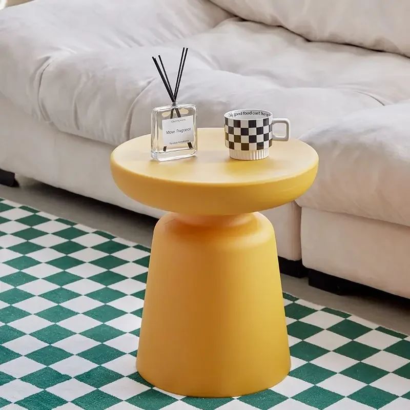 Living Room Sofa Side Table Plastic Small Round Table Modern Simple Mushroom Hourglass Coffee Table Bedroom Bedside Tables - Image 2