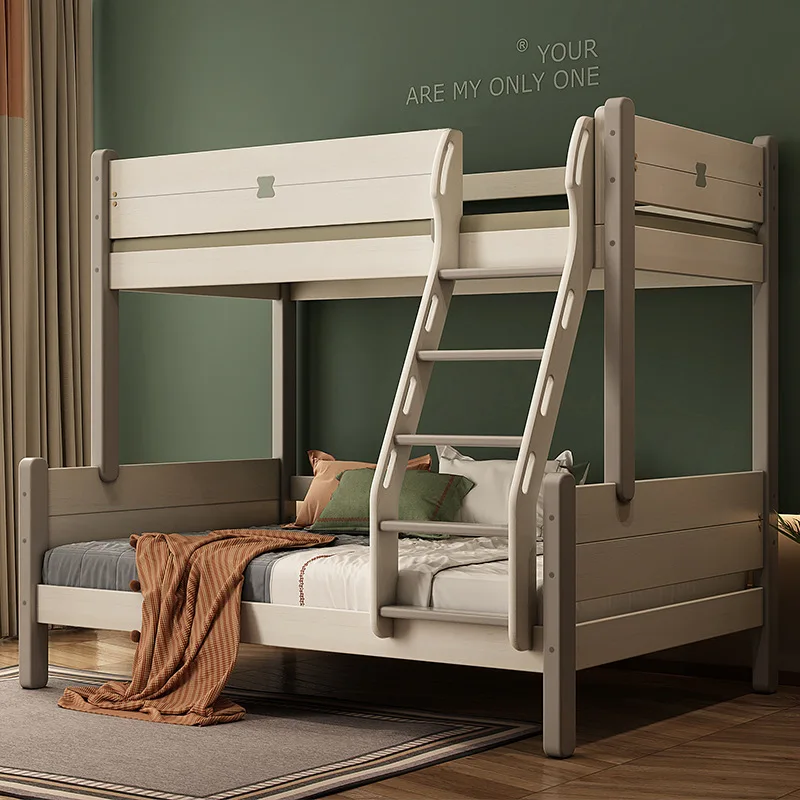 Wooden bunk bed for kids modern style kids bunk bed with children slide in stock - Image 5