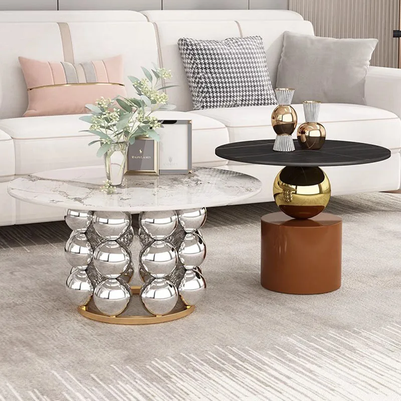 Corner Coffee Table Console Marble Salon Accent Minimalist Table Gold Desks Designer Tavolino Da Salotto Nordic Furniture - Image 2