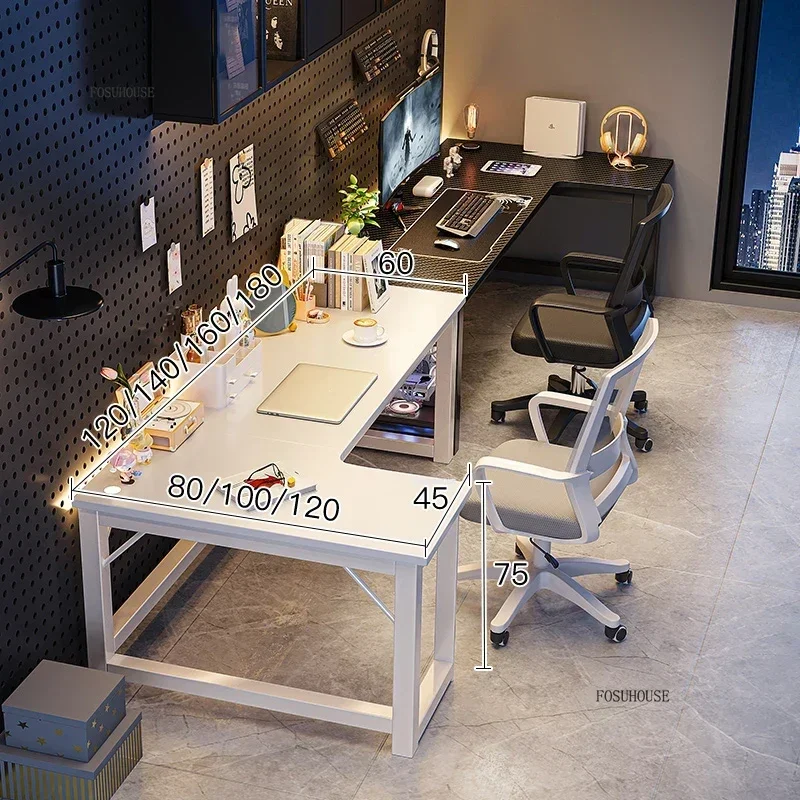 Nordic Corner Computer Desks For Office Furniture Desktop Home Gaming Desk Double Bedroom Workbench Small Apartment Gaming Table - Image 4
