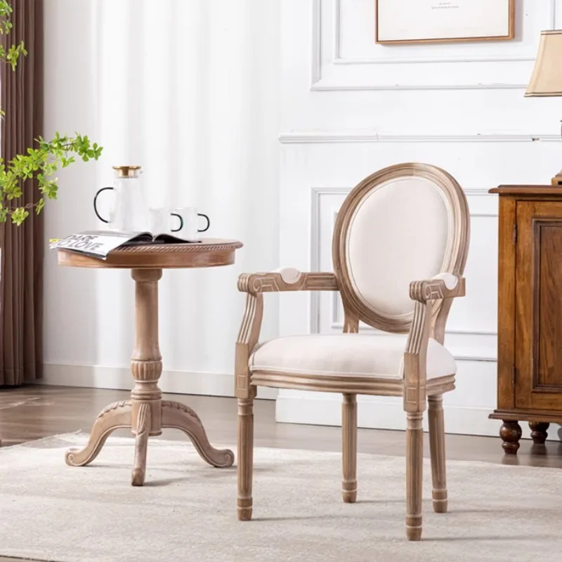 American country solid wood retro dining chair hotel cafe dining table chair adult manicure chair photography Internet celebrity - Image 2