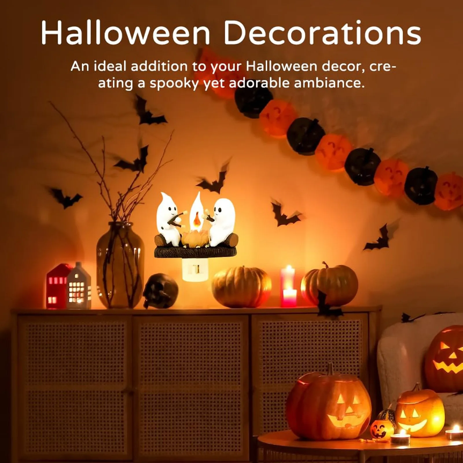 Bonfire Flickering Night Light Bonfire Flame Halloween Night Light 3D LED Small Electric Simulation Bonfire Star Night Light - Image 4