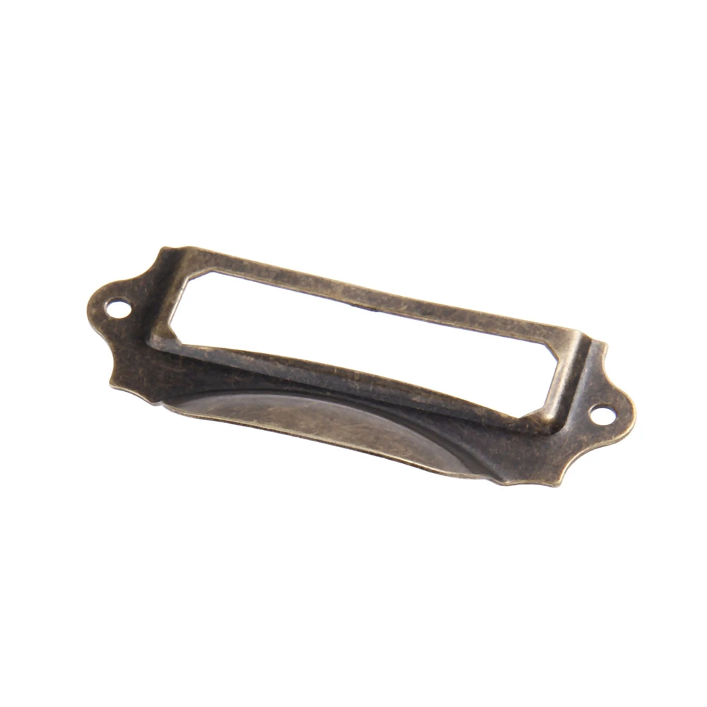 10pcs 70*30mm Drawer Handle Retro Bronze Label For Gift Box Cabinet Cupboard File Case Apothecary Furniture Hardware - Image 2