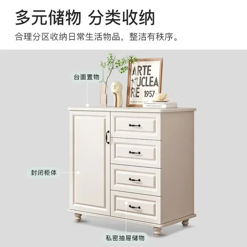American Livingroom Set of 2 Storage Cabinet Sideboard with Wood Doors Accent Rattan Cabinet Buffet Bar Boho Console Credenza - Image 2