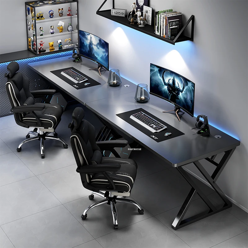 Home Double Long Computer Desks Office Furniture Desktop E-sports Gaming Tables Bedroom Simple Office Desk Student Study Table