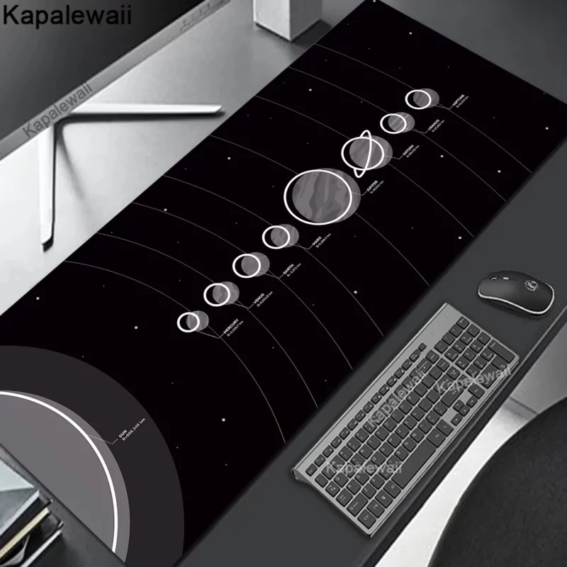 Gaming Mouse Pad Large Gamer Mousepad Solar System HD Print Computer Desk Mat Rubber Keyboard Pads XXL 900x400mm Mouse Mat
