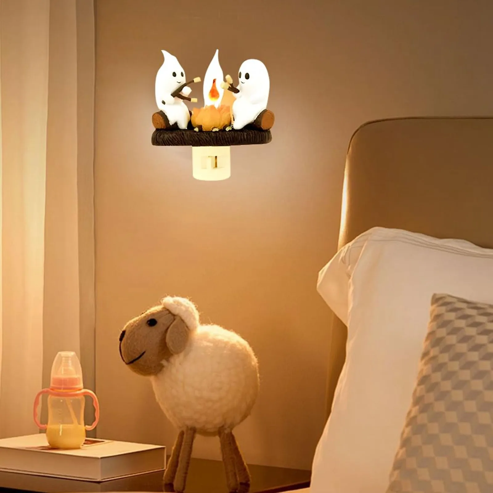 Bonfire Flickering Night Light Bonfire Flame Halloween Night Light 3D LED Small Electric Simulation Bonfire Star Night Light - Image 5