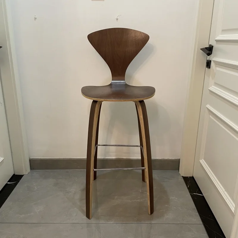 Modern Creative Barstools Sitting Height 65cm/68cm/74cm Wood High Foot Bar Stool Makeup Norman Chair Counter Height - Image 4