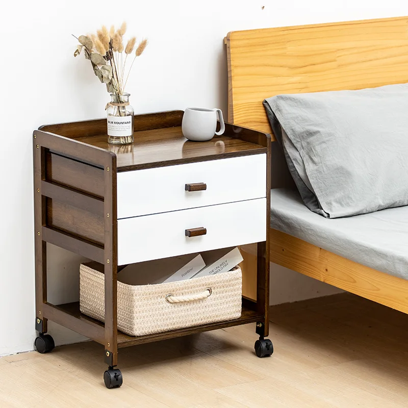 Modern Contemporary Nightstand, 2-Drawer Front Cabinet Nightstand, for Small Spaces, Bedroom