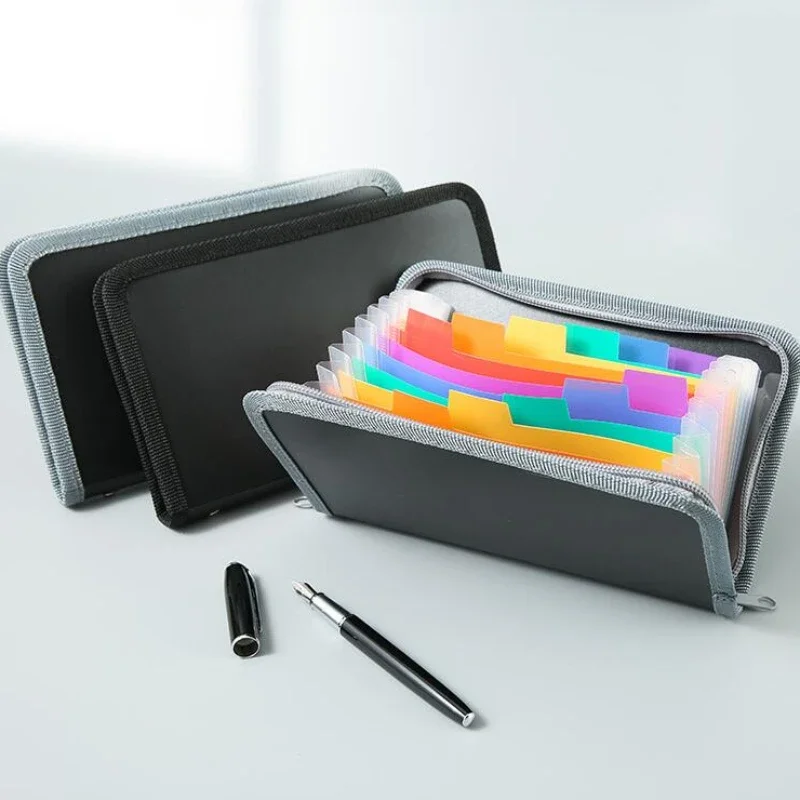 A6 Colorful Expanding File Folder Bag Wallet 13 Compartment File Pouch Bill Pouch Document Zipper Organizer Office Supplies - Image 2