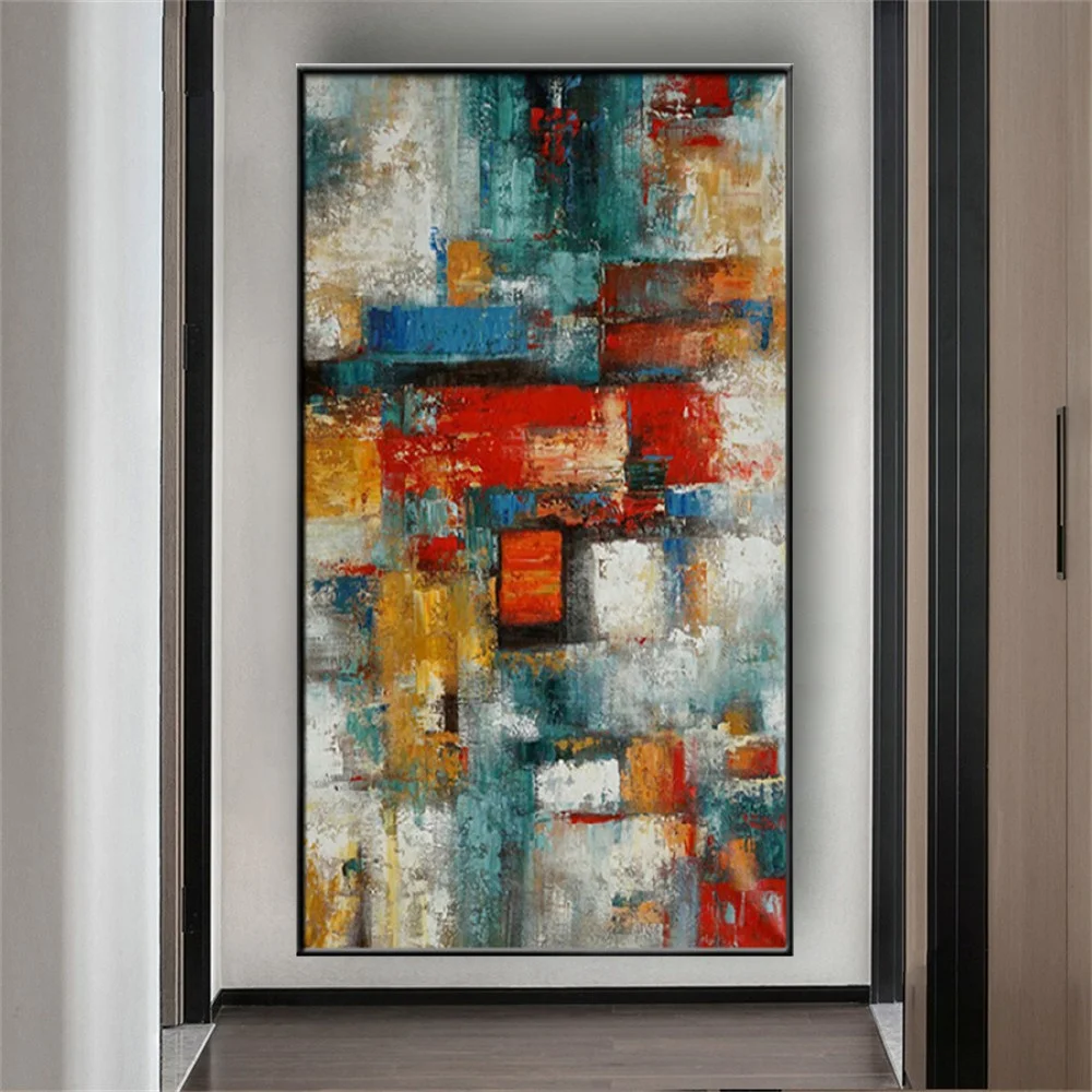 Mhemyo Large Abstract Hand Painted Canvas Art Oil Painting Home Decor Modern Pop Geometry Wall Art Picture For Living Room Decor - Image 6