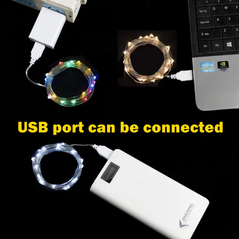 3/10/20M USB LED String Lights Copper Silver Wire Garland Light Waterproof Fairy Lights For Christmas Wedding Party Decoration - Image 2