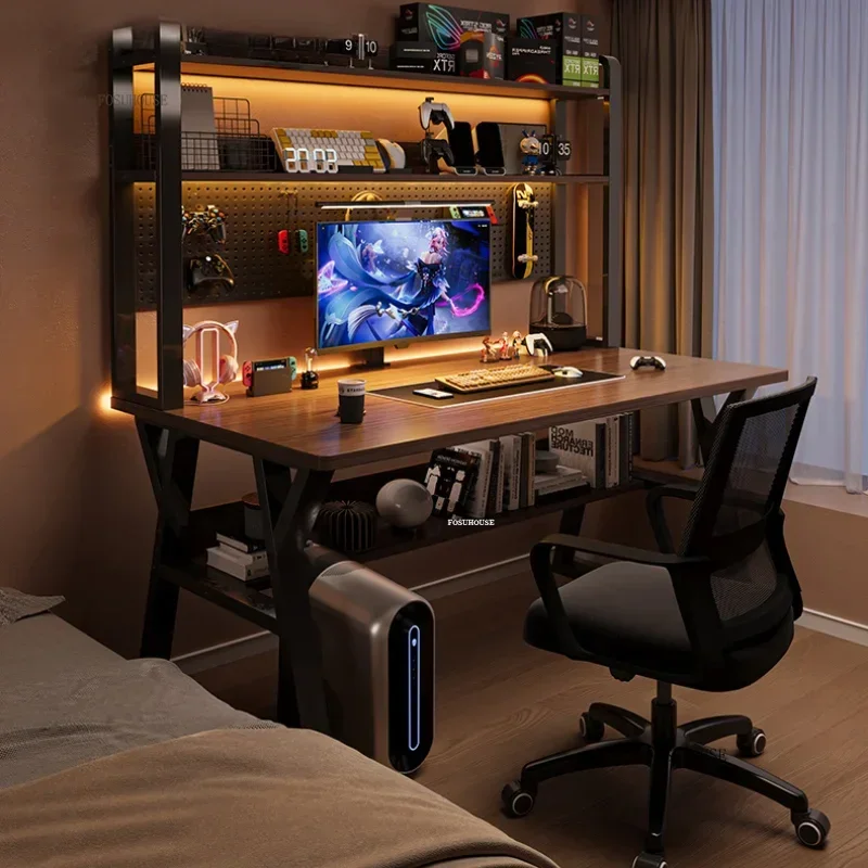 Nordic Desktop Computer Desks Creative Student Gaming Tables for Office Furniture Home Bedroom Study Desk Bookshelf Integrated - Image 3