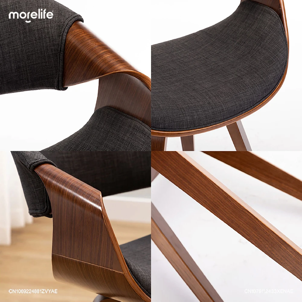 Nordic Dining Chair Kitchen Simple Wood Luxury Chair Balcony Faux Leather Leisure Designer Writing Stool Home Furniture F01+ - Image 5