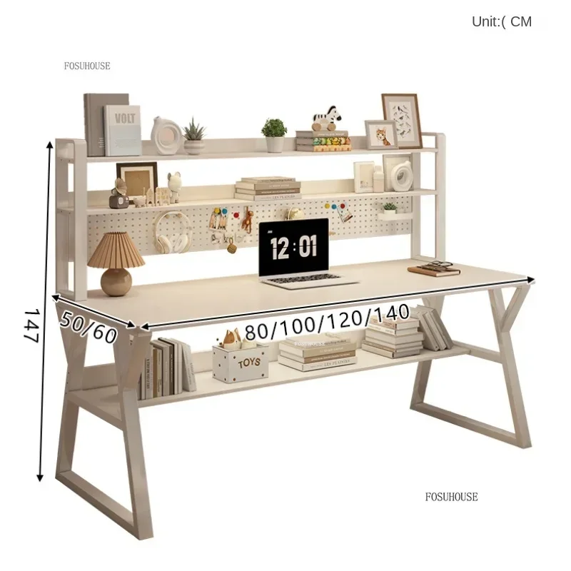 Nordic Desktop Computer Desks Creative Student Gaming Tables for Office Furniture Home Bedroom Study Desk Bookshelf Integrated - Image 6