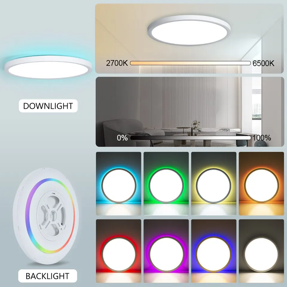 BENEWTON TUYA Ceiling Lamp Room Decor Led Light RGB APP Voice Control Alexa Google Smart Lamp For Home - Image 3