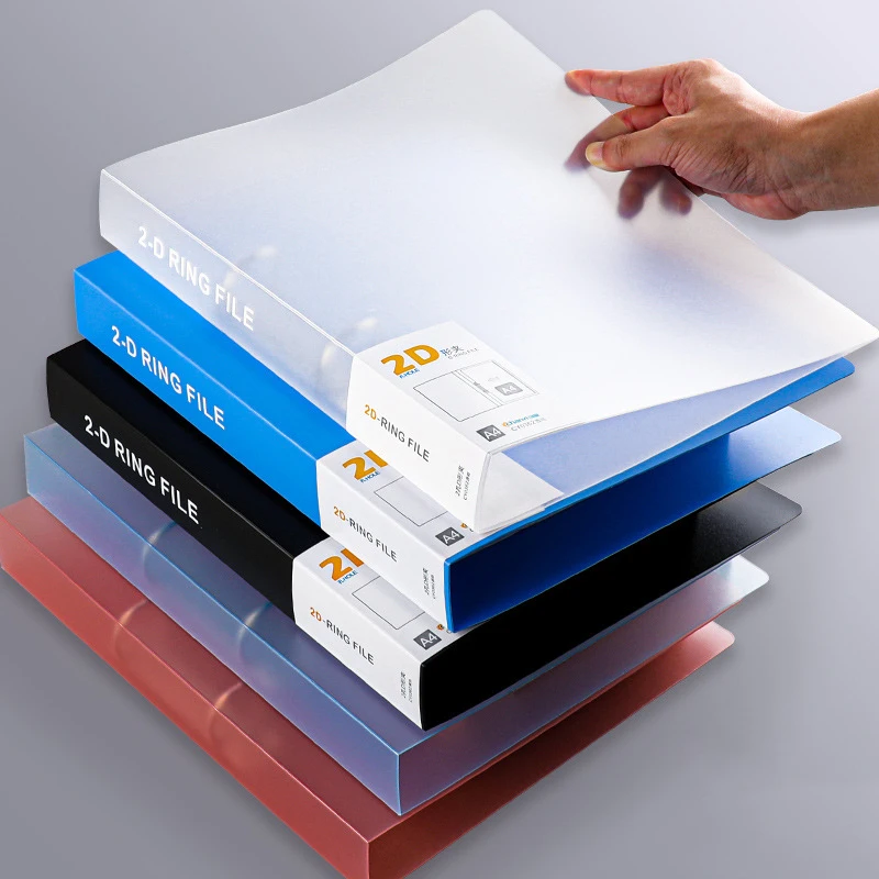 Folder 2-hole D-clip Plastic Pp Folder A4 File Bag Storage Box Binder Contract Bill File Bag School Office Supplies - Image 2