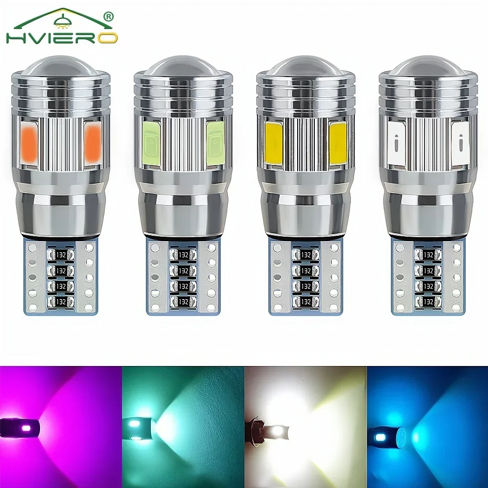 2Pcs T10 LED Auto Interior Xenon White Blue Pink CANBUS 5630 6SMD 12V Aluminum Bulb Side Marker Parking Lights Cob Turn Signal - Image 2